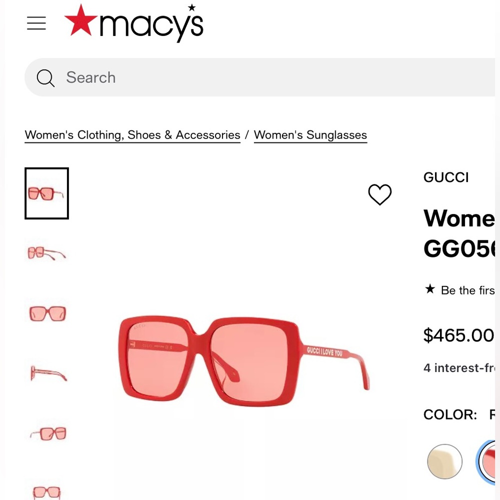 RED HOT GUCCI SUNGLASSES FROM THE PRESTIGE COLLECTION. GUCCI FANS SAY I LOVE YOU - Picture 3 of 16